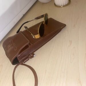 CELINE TRIOMPHE METAL 01 SUNGLASSES IN GOLD METAL